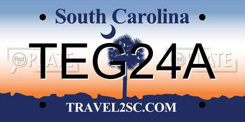 TEG24A South Carolina License Plate