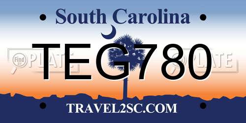 TEG780 South Carolina License Plate