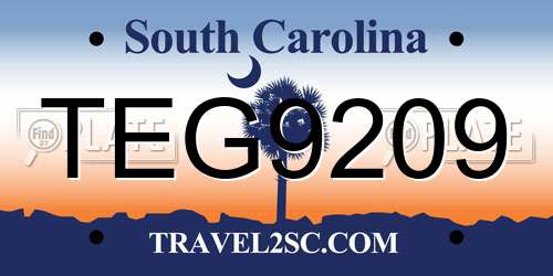 TEG9209 South Carolina License Plate