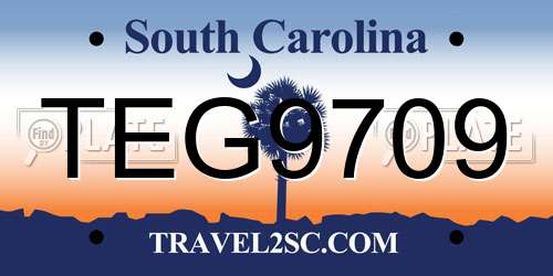 TEG9709 South Carolina License Plate