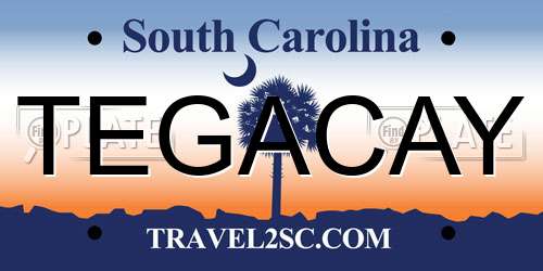 TEGACAY South Carolina License Plate