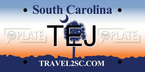 TEJ South Carolina License Plate