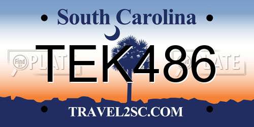 TEK486 South Carolina License Plate