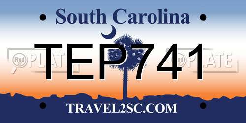 TEP741 South Carolina License Plate