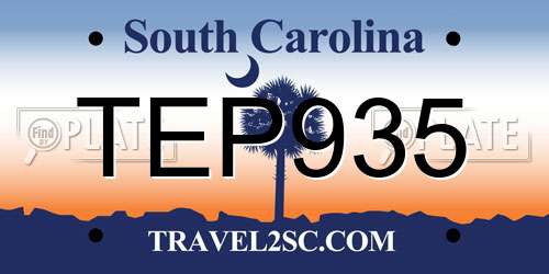 TEP935 South Carolina License Plate
