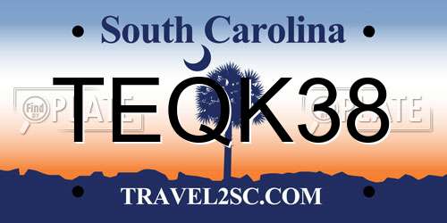 TEQK38 South Carolina License Plate