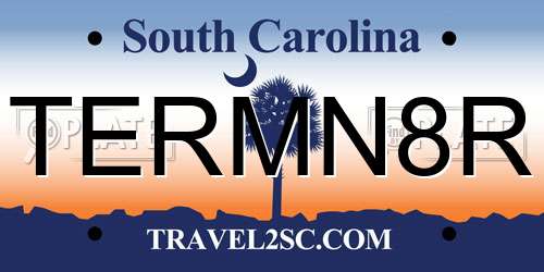 TERMN8R South Carolina License Plate