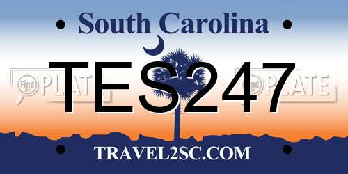 TES247 South Carolina License Plate