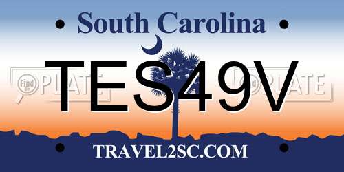 TES49V South Carolina License Plate