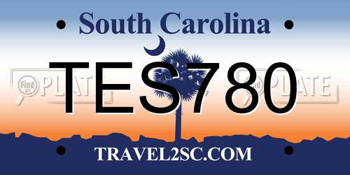 TES780 South Carolina License Plate