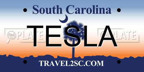 TESLA South Carolina License Plate