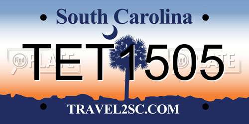 TET1505 South Carolina License Plate
