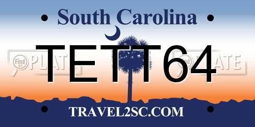 TETT64 South Carolina License Plate