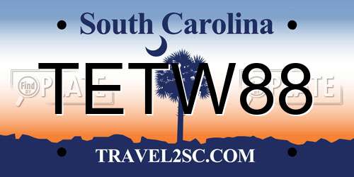 TETW88 South Carolina License Plate