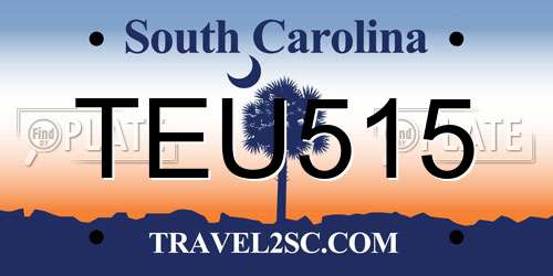 TEU515 South Carolina License Plate