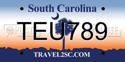 TEU789 South Carolina License Plate