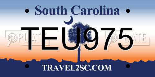 TEU975 South Carolina License Plate