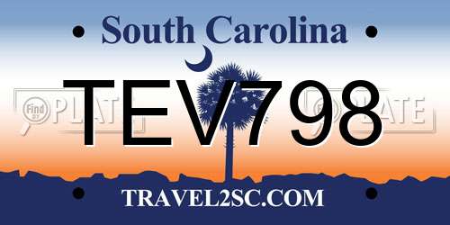 TEV798 South Carolina License Plate