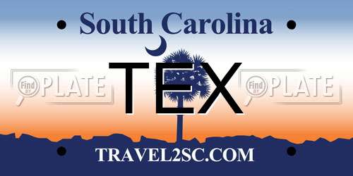 TEX South Carolina License Plate
