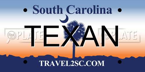 TEXAN South Carolina License Plate