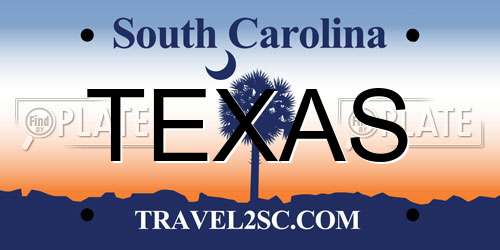 TEXAS South Carolina License Plate