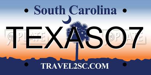 TEXASO7 South Carolina License Plate