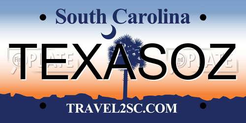 TEXASOZ South Carolina License Plate