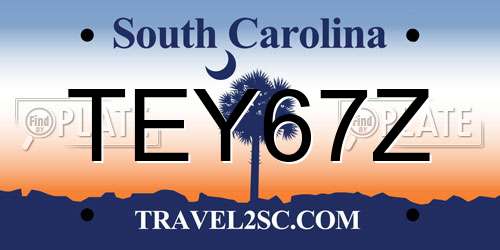TEY67Z South Carolina License Plate