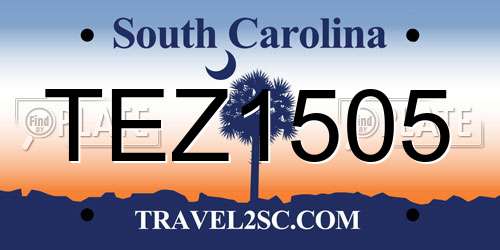 TEZ1505 South Carolina License Plate