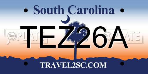 TEZ26A South Carolina License Plate