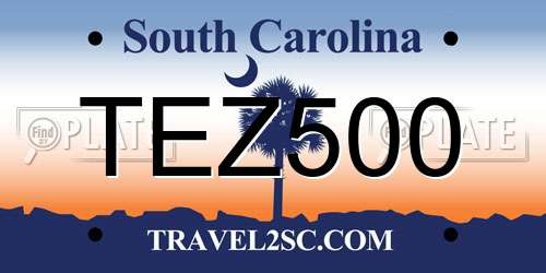 TEZ500 South Carolina License Plate