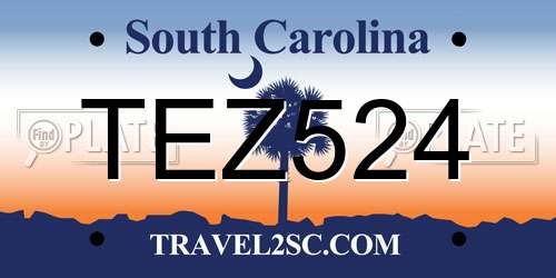 TEZ524 South Carolina License Plate