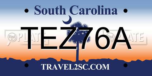 TEZ76A South Carolina License Plate