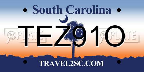 TEZ91O South Carolina License Plate