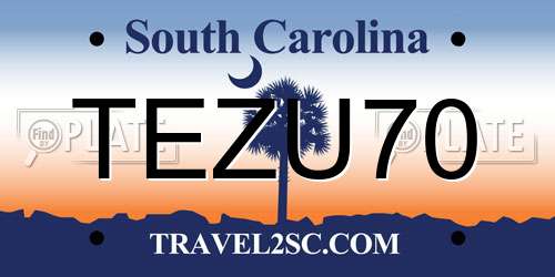 TEZU70 South Carolina License Plate
