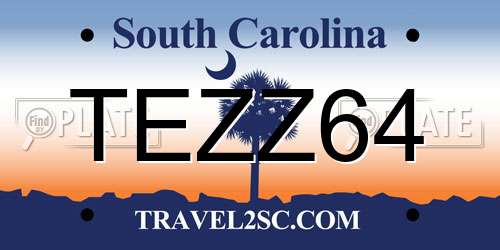 TEZZ64 South Carolina License Plate