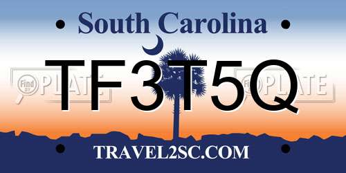 TF3T5Q South Carolina License Plate
