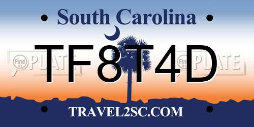 TF8T4D South Carolina License Plate
