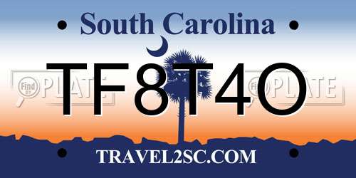 TF8T4O South Carolina License Plate