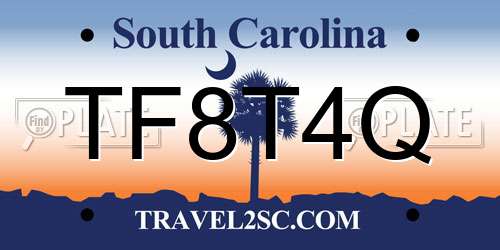 TF8T4Q South Carolina License Plate