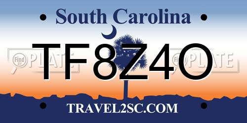 TF8Z4O South Carolina License Plate