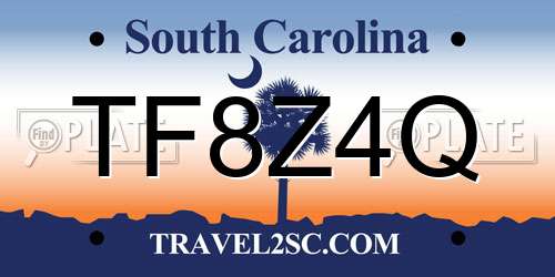 TF8Z4Q South Carolina License Plate