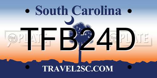 TFB24D South Carolina License Plate