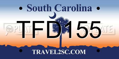 TFD155 South Carolina License Plate