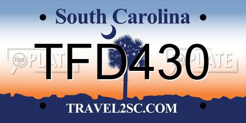 TFD430 South Carolina License Plate