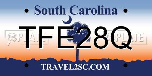 TFE28Q South Carolina License Plate