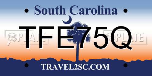 TFE75Q South Carolina License Plate