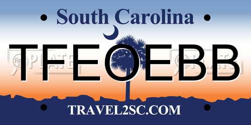 TFEOEBB South Carolina License Plate