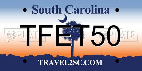 TFET50 South Carolina License Plate