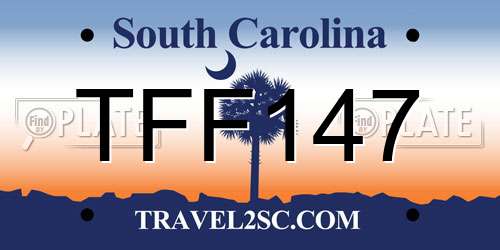 TFF147 South Carolina License Plate